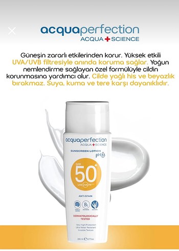 Acquaperfection SPF 50 Güneş Koruyucu Losyon - Görsel 4
