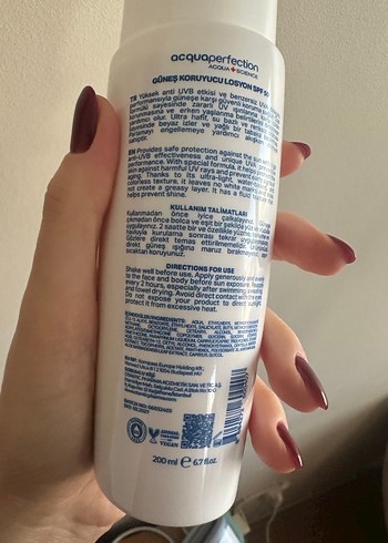 Acquaperfection SPF 50 Güneş Koruyucu Losyon - Görsel 3