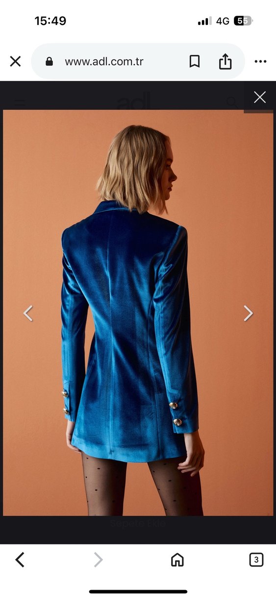 adL Mert Aslan Kadife Ceket Elbise - Görsel 4