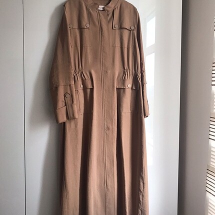 Camel Renk Büyük Beden Pardesü