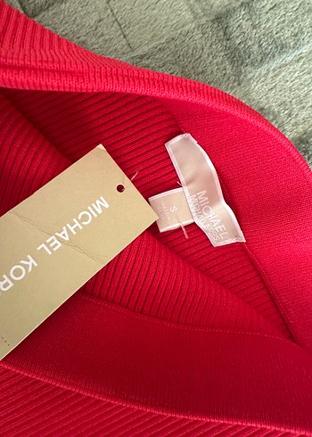 Michael Kors Kırmızı Beyaz Yan Şeritli Uzun Triko Etek - Görsel 2