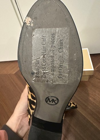 Michael Kors Leopar Desenli Kahverengi tüylü alçak Topuklu Bot - Görsel 3