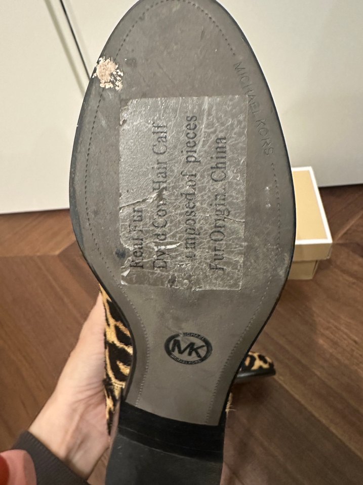 Michael Kors Leopar Desenli Kahverengi tüylü alçak Topuklu Bot - Görsel 3