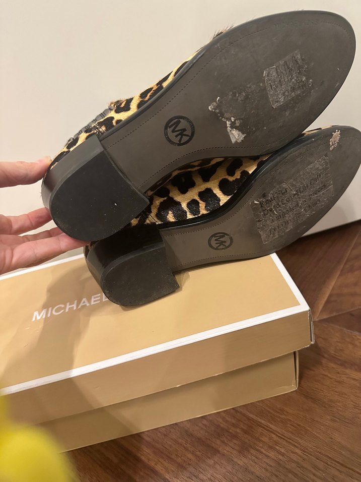 Michael Kors Leopar Desenli Kahverengi tüylü alçak Topuklu Bot - Görsel 2