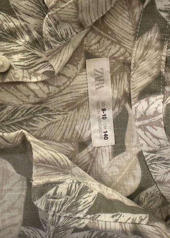 Zara erkek çocuk Desenli Kısa Kollu V Yakalı Gömlek - Görsel 2