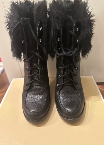 Michael Kors Siyah Deri Kürklü Topuklu Bot - Görsel 2