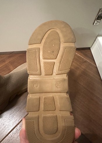 Bej Örgü Kadın bootie - Görsel 4