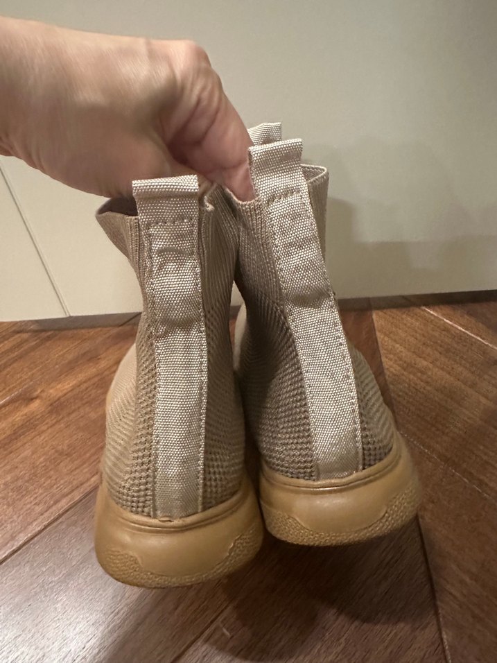 Bej Örgü Kadın bootie - Görsel 5