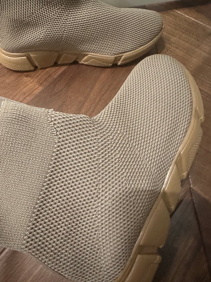 Bej Örgü Kadın bootie - Görsel 2