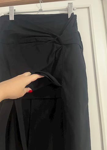 Siyah Drapeli Uzun Kadın Etek - Görsel 2