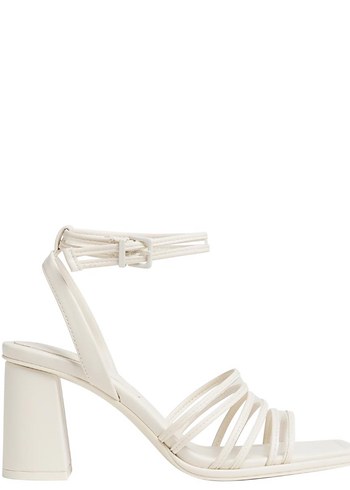 Stradivarius Beyaz Tokalı Stiletto Topuklu Kadın Sandalet - Görsel 5