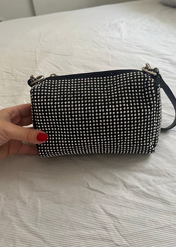 Siyah Perçinli Rock Punk Omuz Çantası - Görsel 4