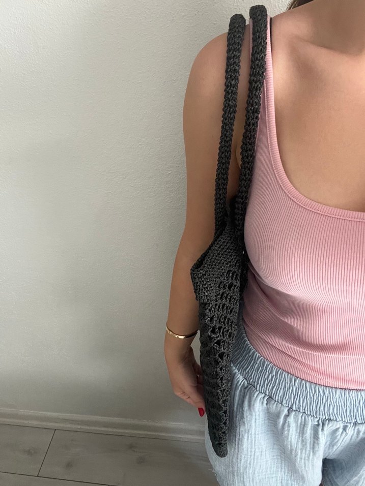 Siyah Örgü Kadın El Çantası - Görsel 4