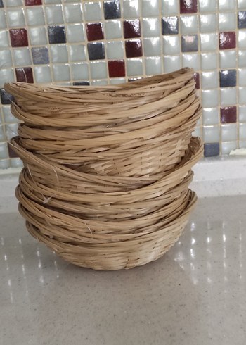 Minik Bej Hasır Saklama Sepeti - Görsel 3