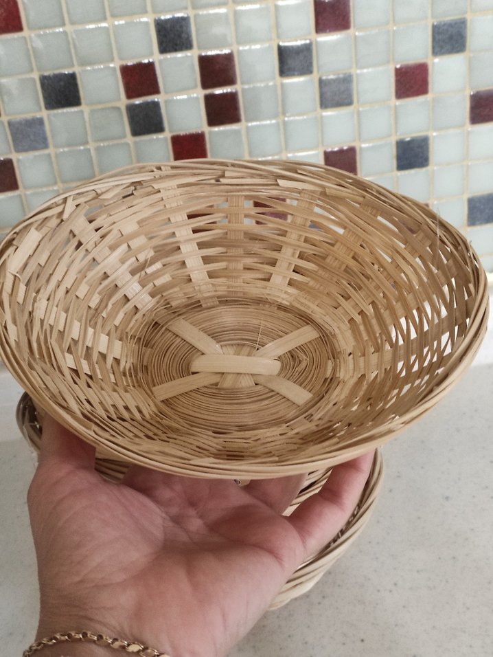 Minik Bej Hasır Saklama Sepeti - Görsel 2