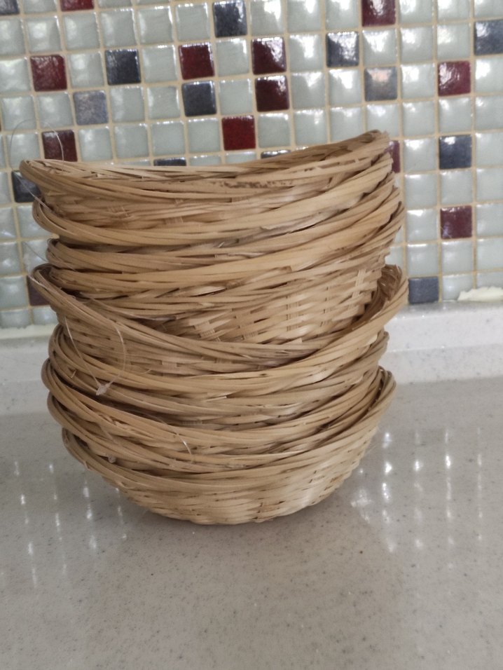 Minik Bej Hasır Saklama Sepeti - Görsel 3