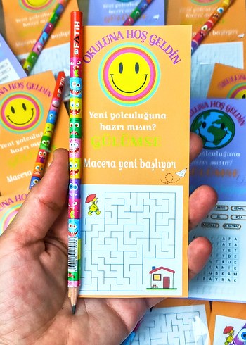 Renkli emoji kalem Okula Hoş Geldin - Görsel 2