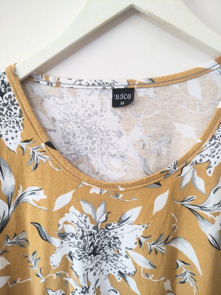 Sarı Çiçek Desenli yazlık Elbise - Görsel 3