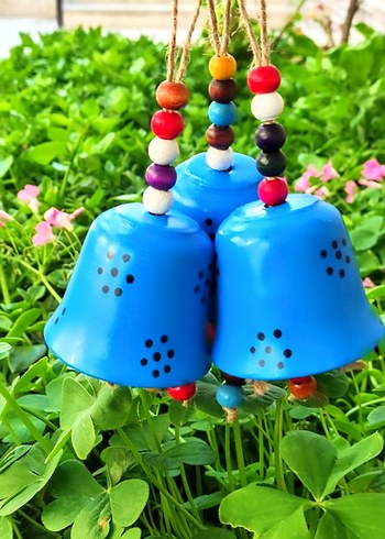 Renkli Ahşap Çanlı Bahçe Süsü - Görsel 2