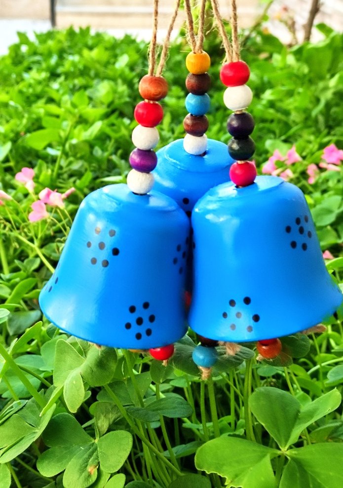 Renkli Ahşap Çanlı Bahçe Süsü - Görsel 2