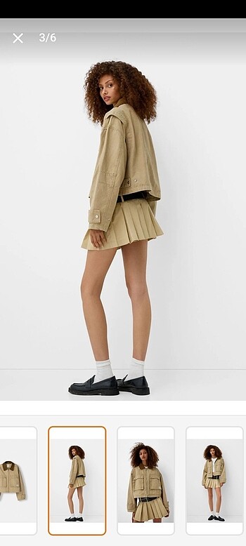 Bershka Bershka kontrast yaka crop ceket