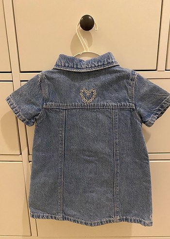 Kız Çocuk Kısa Kollu Kot Gömlek - Görsel 2