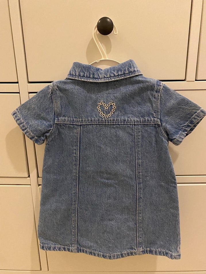 Kız Çocuk Kısa Kollu Kot Gömlek - Görsel 2