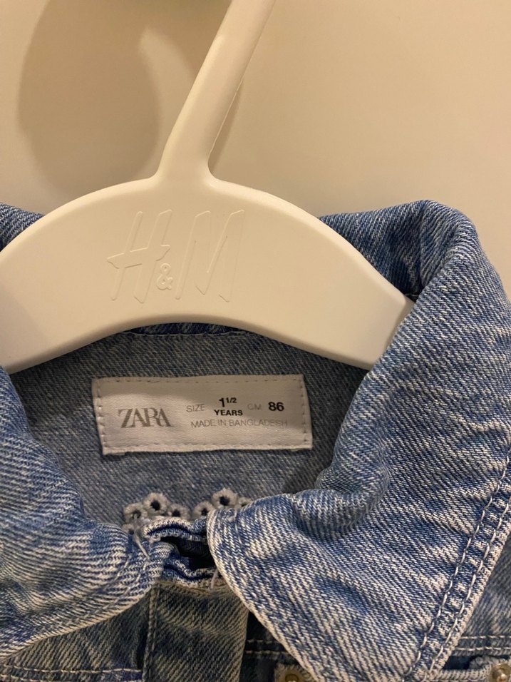 Kız Çocuk Kısa Kollu Kot Gömlek - Görsel 3