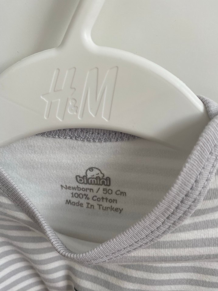 Uzun Kollu Gri Zebra Desenli Bebek Body 0-3 ay - Görsel 3