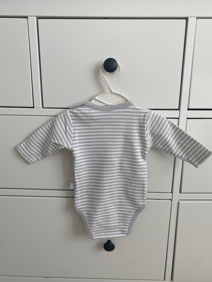 Uzun Kollu Gri Zebra Desenli Bebek Body 0-3 ay - Görsel 2