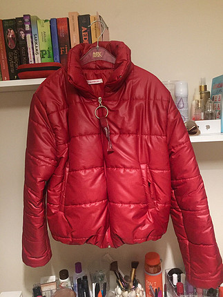 m Beden Kırmızı şişme puffy mont