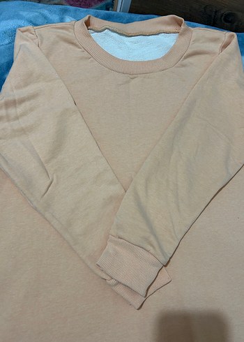 Somon renk Kadın Bisiklet Yaka Sweatshirt