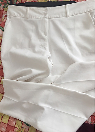 44 Beden Beyaz kumaş pantolon 