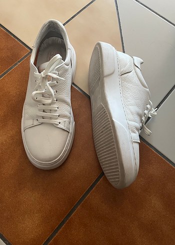Beyaz Erkek Sneakers Düz Tabanlı Rahat - Görsel 2
