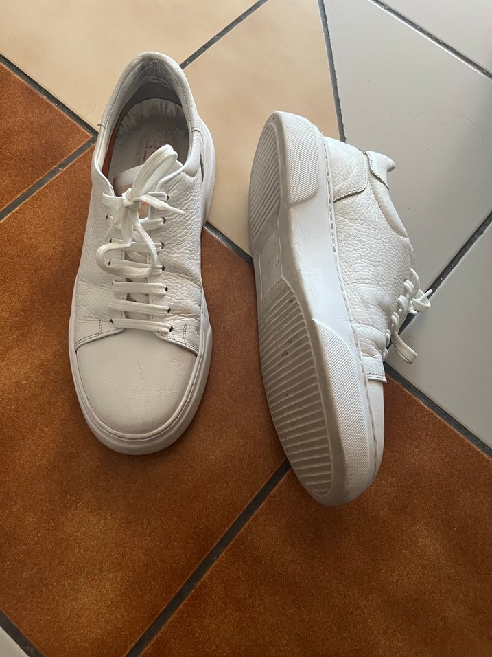 Beyaz Erkek Sneakers Düz Tabanlı Rahat - Görsel 2