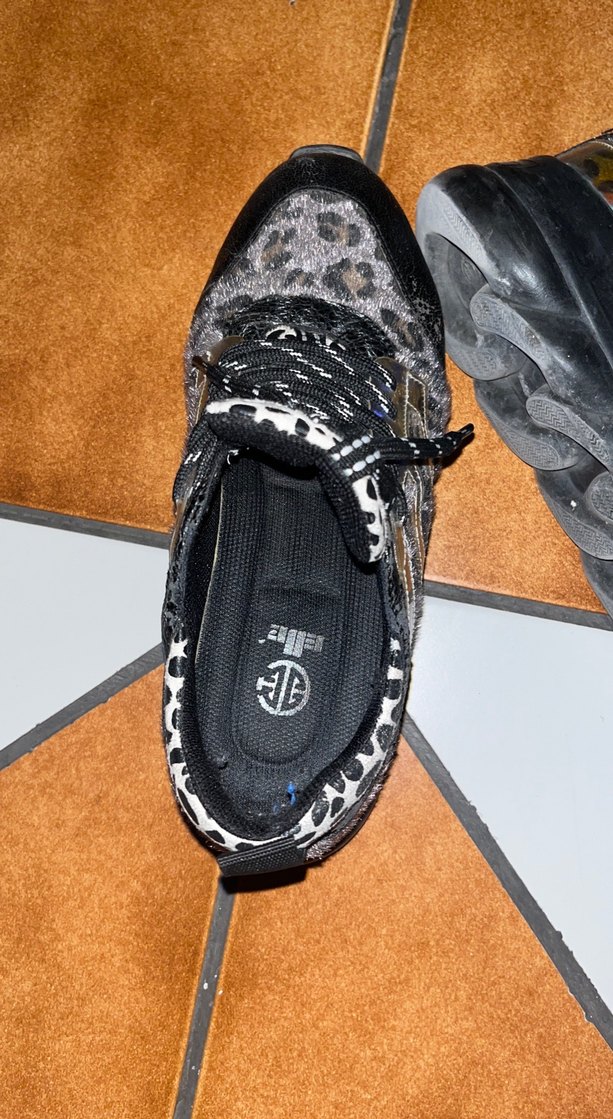 Leopar Desenli Bağcıklı Kadın Spor Ayakkabı - Görsel 4