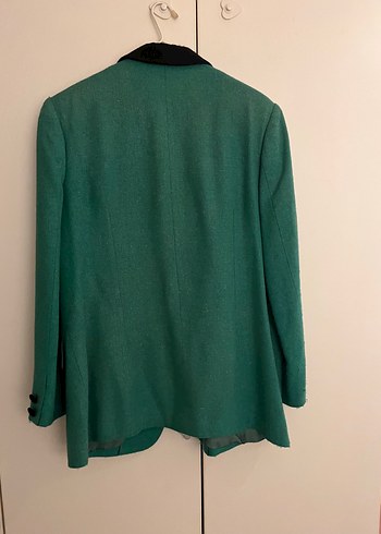 Düğmeli Koyu Yeşil kadın Ceket - Görsel 2