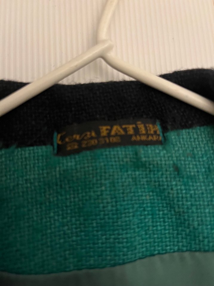 Düğmeli Koyu Yeşil kadın Ceket - Görsel 3