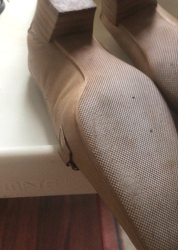 Bej Deri Tokalı Kadın Klasik Ayakkabı - Görsel 3