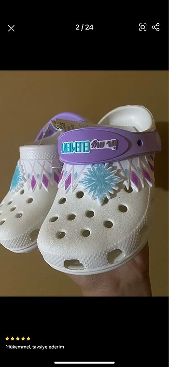 30 Beden beyaz Renk CROCS DİSNEY SERİ FROZEN C12