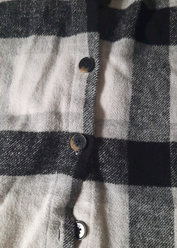 Düğmeli Gri Pamuklu oduncu Gömlek - Görsel 4