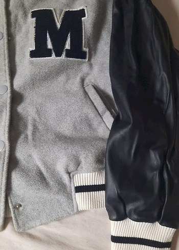 Gri Kadın Spor Ceket Düğmeli Midi Boy - Görsel 3