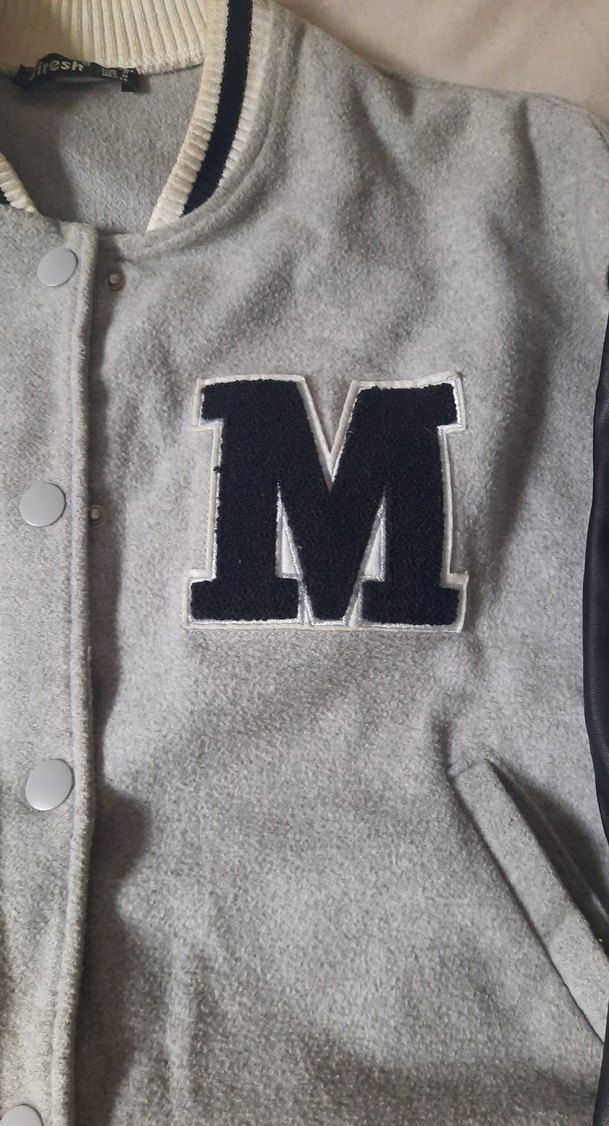 Gri Kadın Spor Ceket Düğmeli Midi Boy - Görsel 5