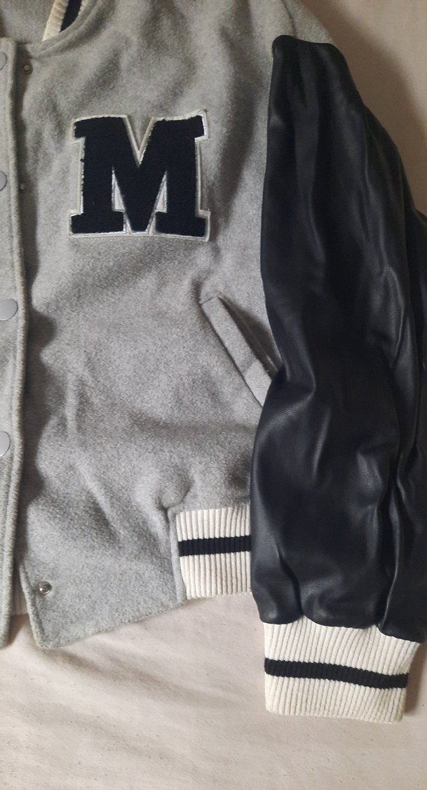 Gri Kadın Spor Ceket Düğmeli Midi Boy - Görsel 3