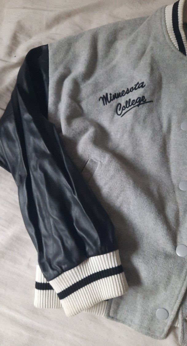 Gri Kadın Spor Ceket Düğmeli Midi Boy - Görsel 2