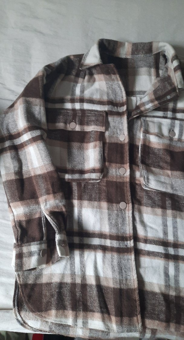 Düğmeli Uzun Kollu Kahverengi oduncu Gömlek - Görsel 3