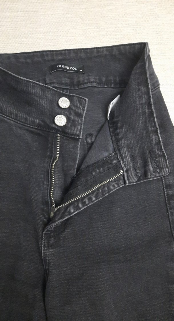 Siyah Midi Boy Regular Fit Kadın Kot Pantolon - Görsel 3