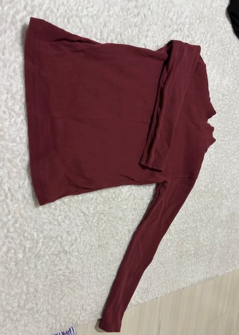 Boğazlı kazak bordo - Görsel 2