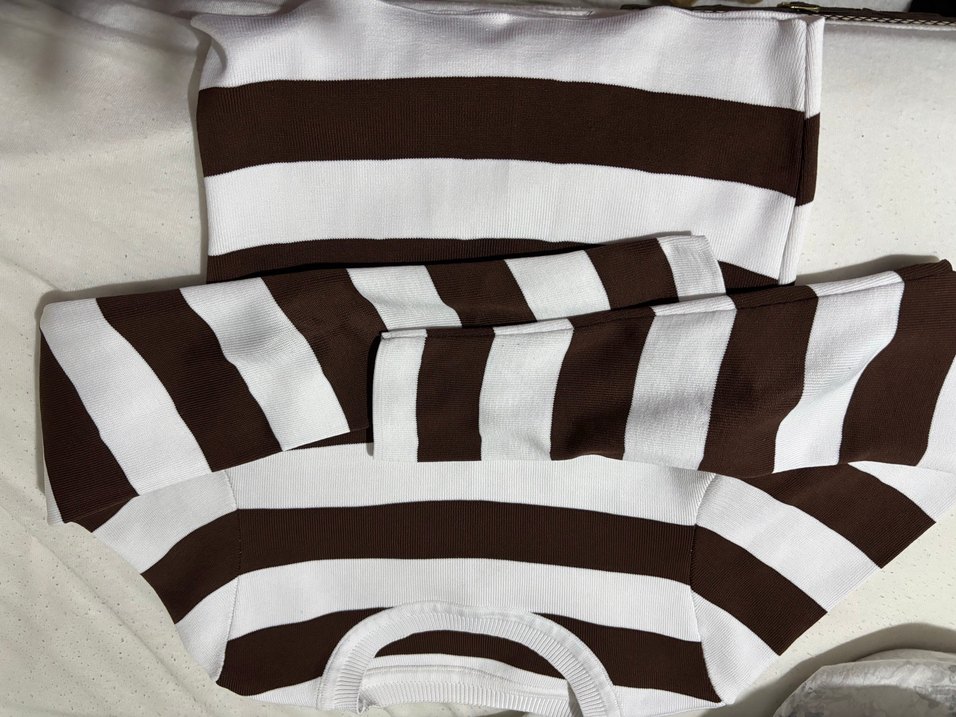 Kahverengi Beyaz Çizgili Erkek Polo Tişört - Görsel 2