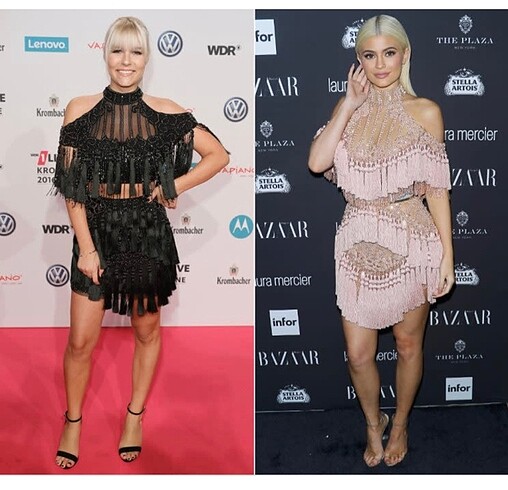 s Beden camel Renk Balmain elbise
